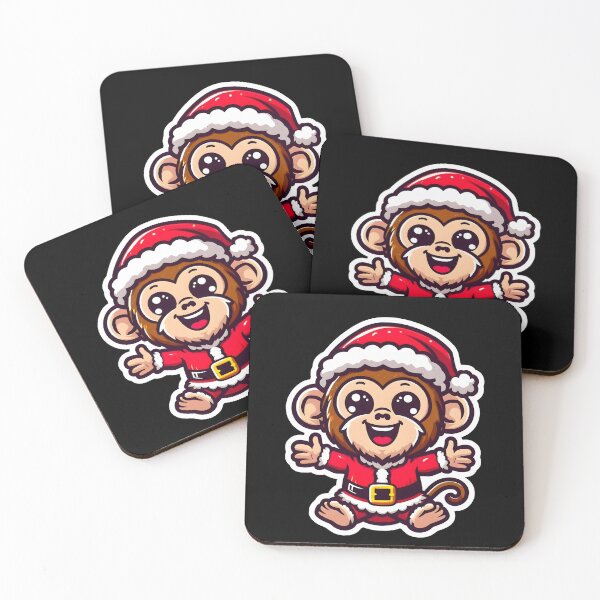 Item preview, Cute Monkey Santa Claus  designed and sold by BDLuck2021.