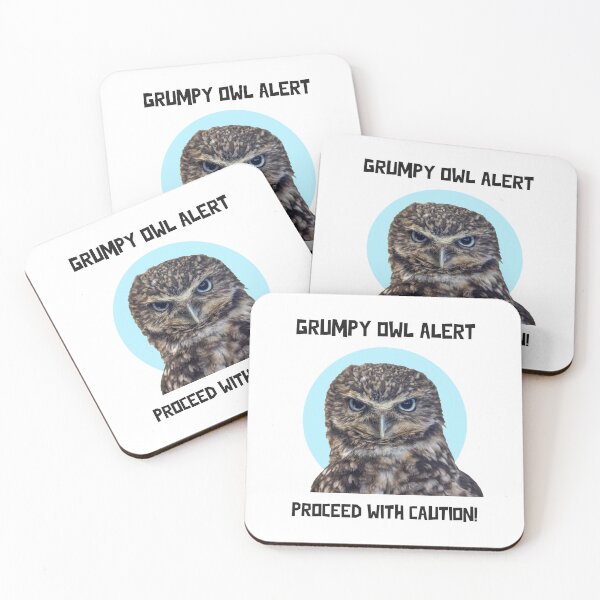 Item preview, Grumpy Owl Alert - Proceed with Caution designed and sold by Lisajarosik.