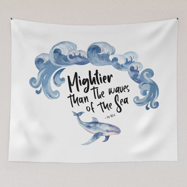 Item preview, Mightier Than The Waves Of The Sea - Psalm 93:4 - Black designed and sold by amazingjoy.