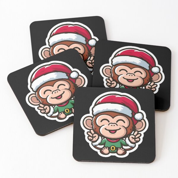 Item preview, Cute Monkey Santa Claus  designed and sold by BDLuck2021.