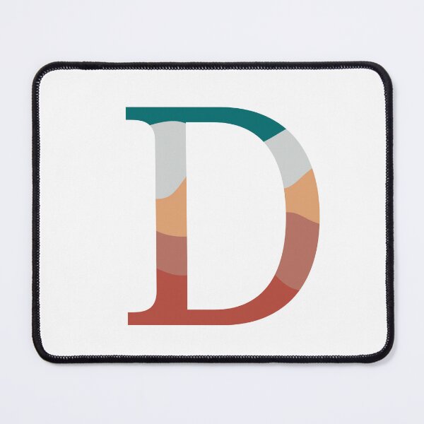 Item preview, D letter coral coloured wave initial sticker designed and sold by AmyJStickers.