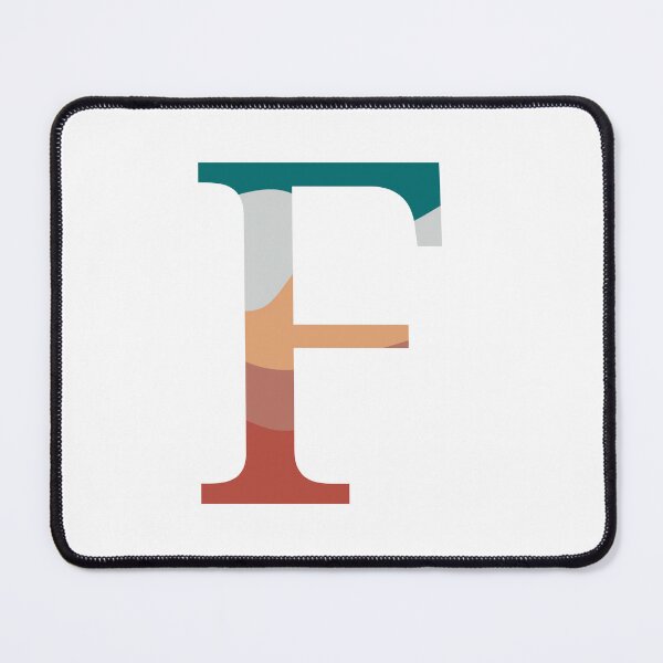 Item preview, F letter coral coloured wave initial sticker designed and sold by AmyJStickers.