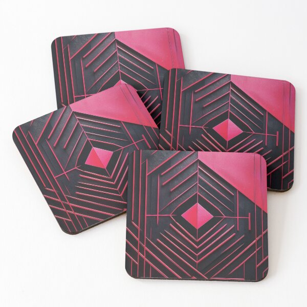 Item preview, Geometric Modern ABSTRACT linework, line art, black,and red, intersecting shapes and lines, classy, diamond luxurious, architecture 2 designed and sold by navitalidesign.