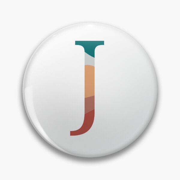 Item preview, J letter coral coloured wave initial sticker designed and sold by AmyJStickers.