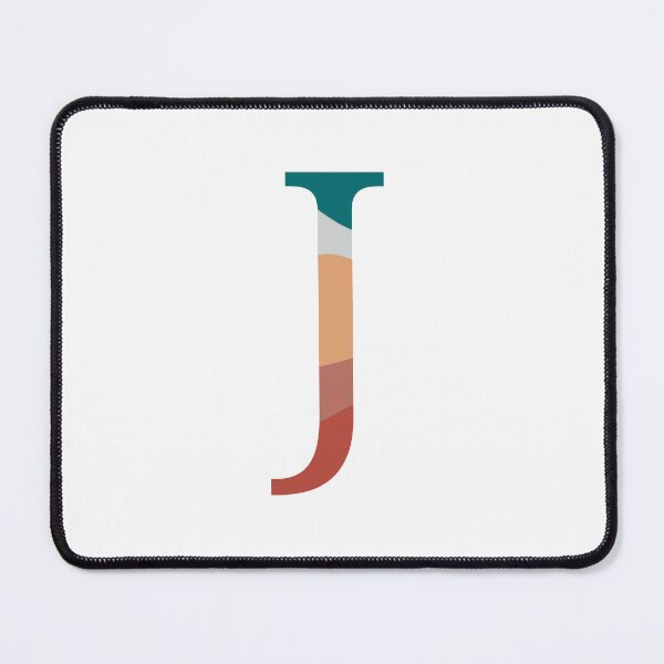 Item preview, J letter coral coloured wave initial sticker designed and sold by AmyJStickers.