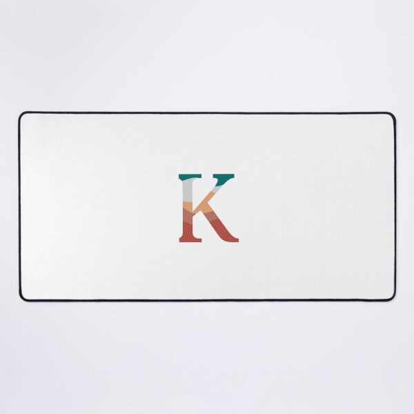 Item preview, K letter coral coloured wave initial sticker designed and sold by AmyJStickers.