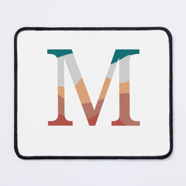 Item preview, M letter coral coloured wave initial sticker designed and sold by AmyJStickers.