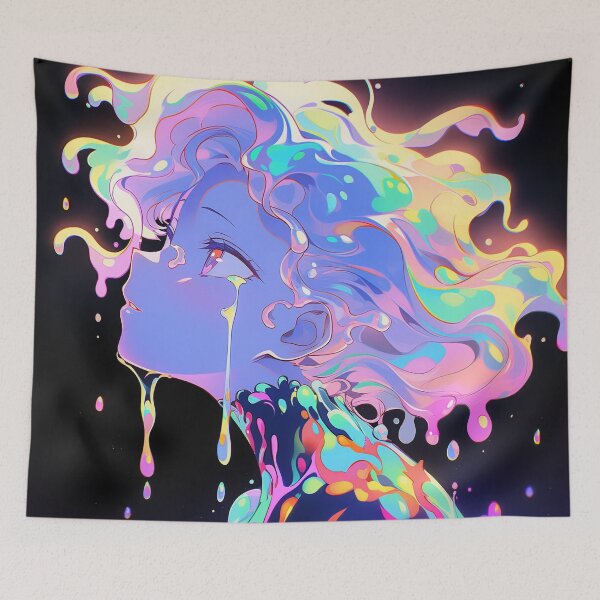 Item preview, Surreal Psychedelic Slime Anime Girl designed and sold by bubblegoth.