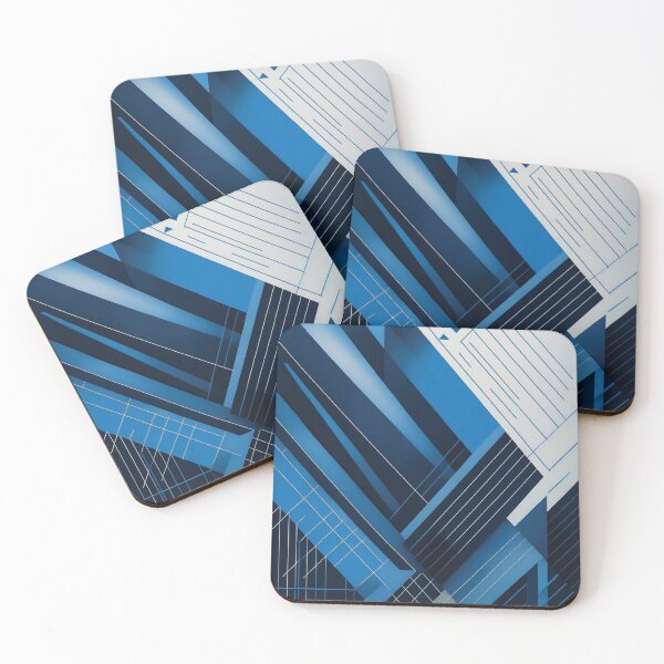 Item preview, Geometric Modern ABSTRACT linework, line art, black and blue, intersecting shapes and lines, classy, diamond luxurious, architecture designed and sold by navitalidesign.