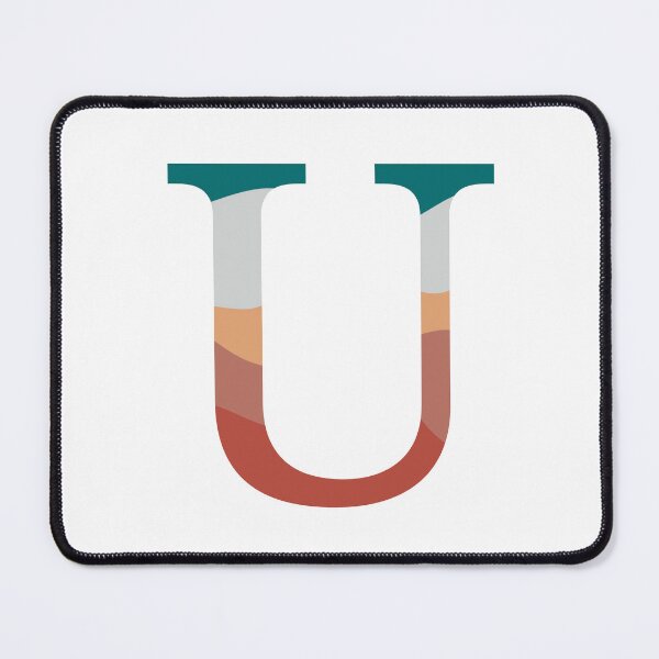 Item preview, U letter coral coloured wave initial sticker designed and sold by AmyJStickers.