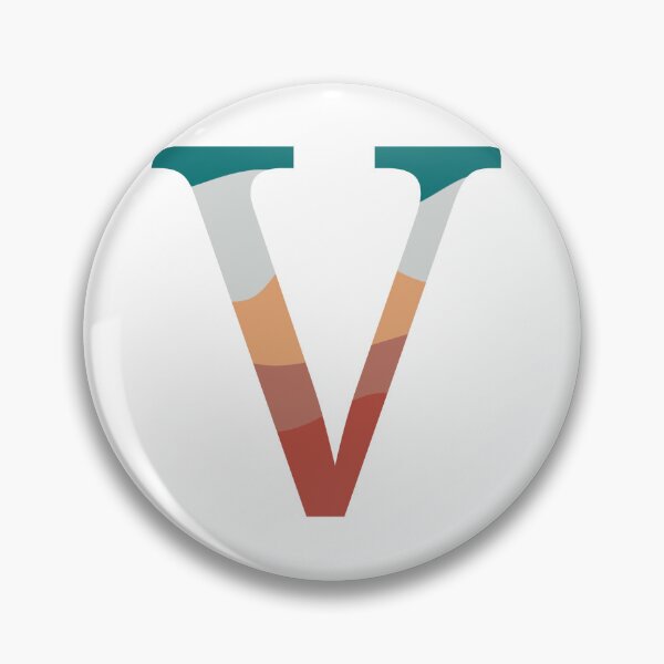 Item preview, V letter coral coloured wave initial sticker designed and sold by AmyJStickers.