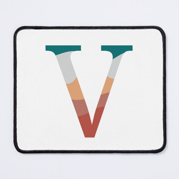 Item preview, V letter coral coloured wave initial sticker designed and sold by AmyJStickers.
