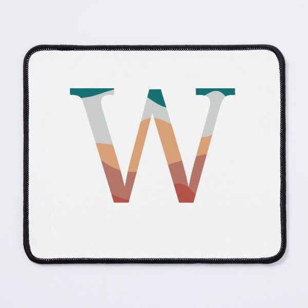 Item preview, W letter coral coloured wave initial sticker designed and sold by AmyJStickers.