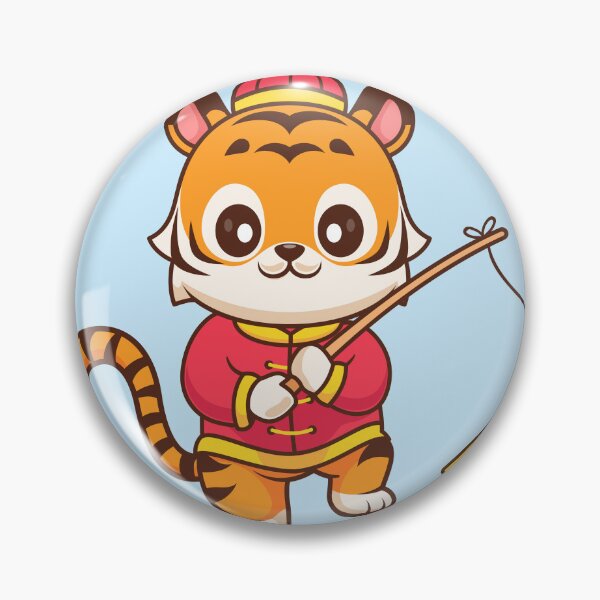 Item preview, Cute Chinese Tiger Fishing for Angpao Cartoon Vector Icon Illustration designed and sold by hjian8219.