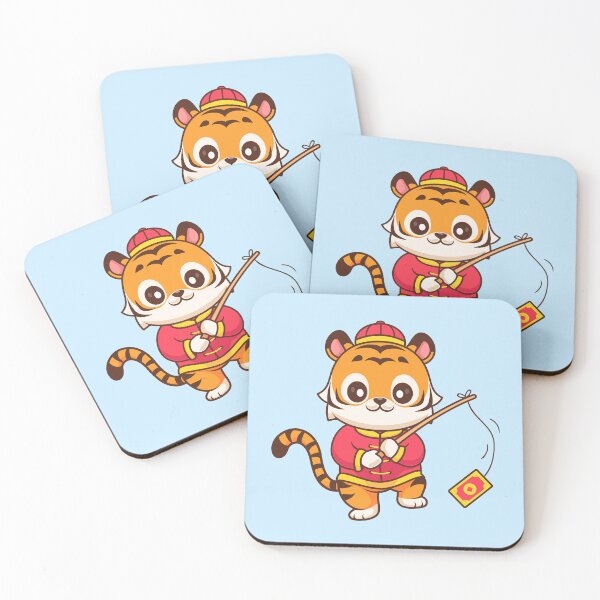 Item preview, Cute Chinese Tiger Fishing for Angpao Cartoon Vector Icon Illustration designed and sold by hjian8219.