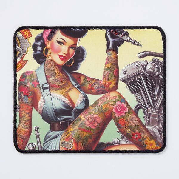 Item preview, Vintage Mechanic Pin-up designed and sold by PulpVintage.