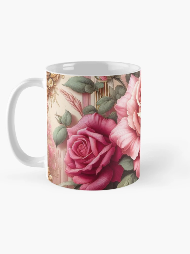 Thumbnail 5 of 6, Coffee Mug, Pink Roses & Rococo designed and sold by DesignsByPrnces.