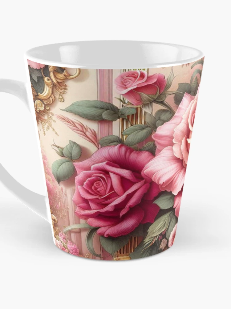 Thumbnail 3 of 4, Coffee Mug, Pink Roses & Rococo designed and sold by DesignsByPrnces.