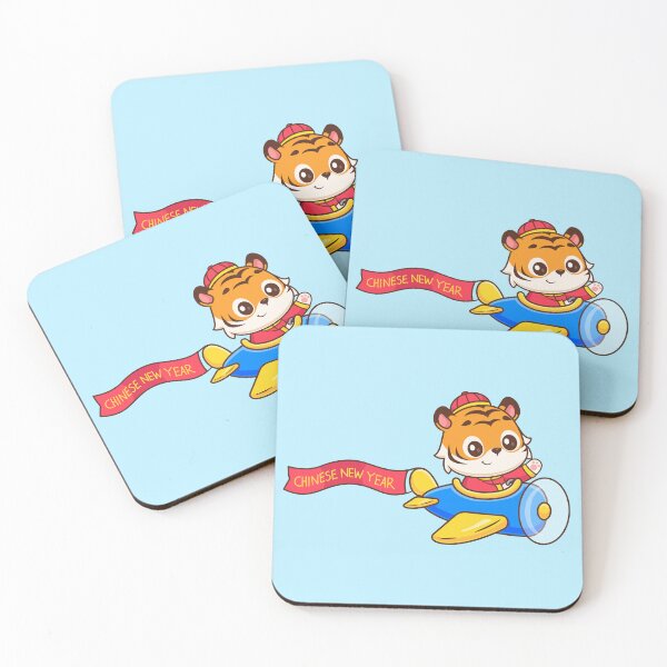 Item preview, Cute Chinese Tiger Riding Plane with Flag Cartoon Vector Icon Illustration designed and sold by hjian8219.