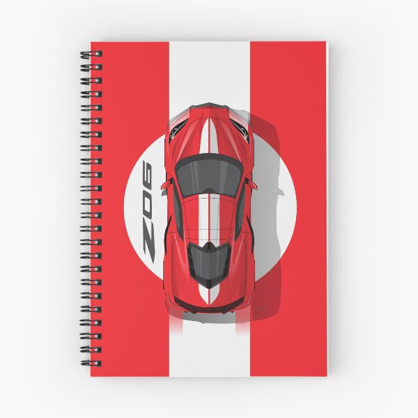 Item preview, Chevy Corvette C8 Red Stripes Top Down Illustration designed and sold by blackdogshop.