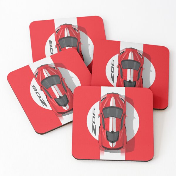 Item preview, Chevy Corvette C8 Red Stripes Top Down Illustration designed and sold by blackdogshop.