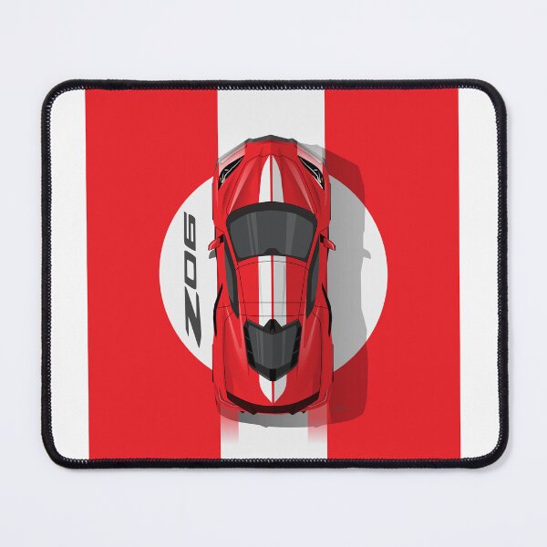 Item preview, Chevy Corvette C8 Red Stripes Top Down Illustration designed and sold by blackdogshop.