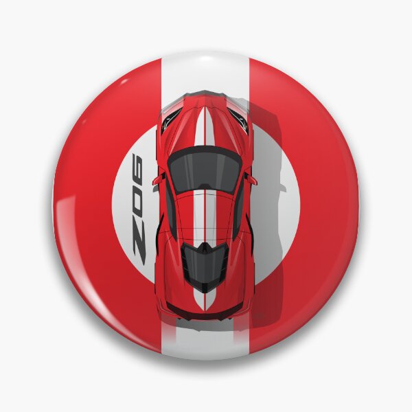 Item preview, Ilustración de arriba hacia abajo con rayas rojas Chevy Corvette C8 designed and sold by blackdogshop.