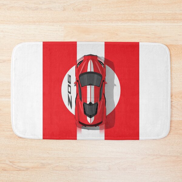 Artikelvorschau, Chevy Corvette C8 rote Streifen von oben nach unten Illustration entworfen und verkauft von blackdogshop.