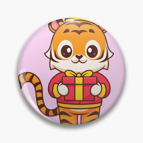 Item preview, Cute Chinese Tiger Holding Gift Box Cartoon Vector Icon Illustration designed and sold by hjian8219.