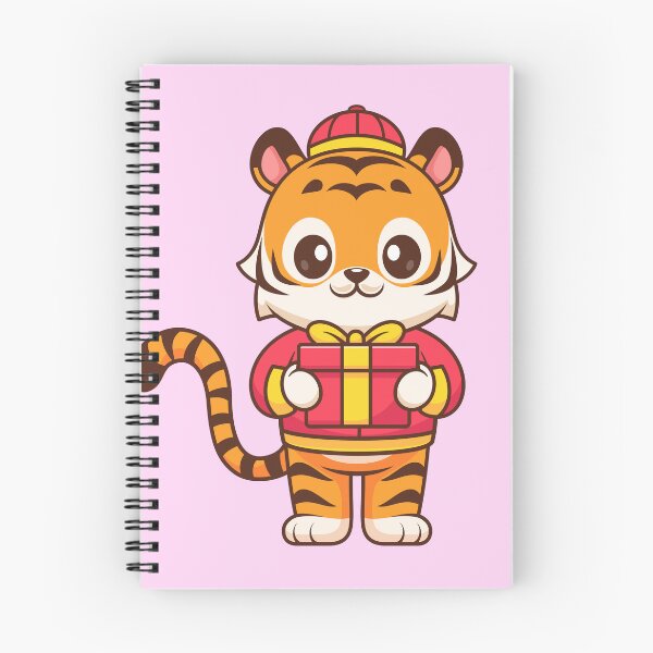 Item preview, Cute Chinese Tiger Holding Gift Box Cartoon Vector Icon Illustration designed and sold by hjian8219.