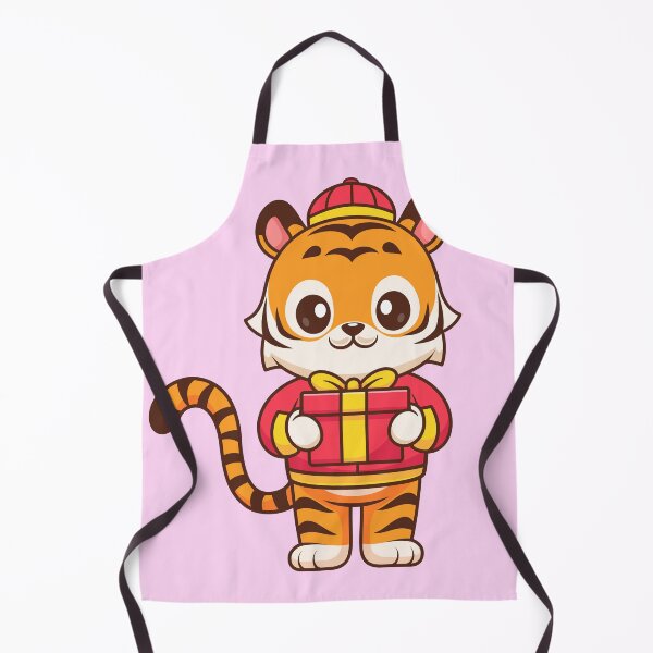 Item preview, Cute Chinese Tiger Holding Gift Box Cartoon Vector Icon Illustration designed and sold by hjian8219.