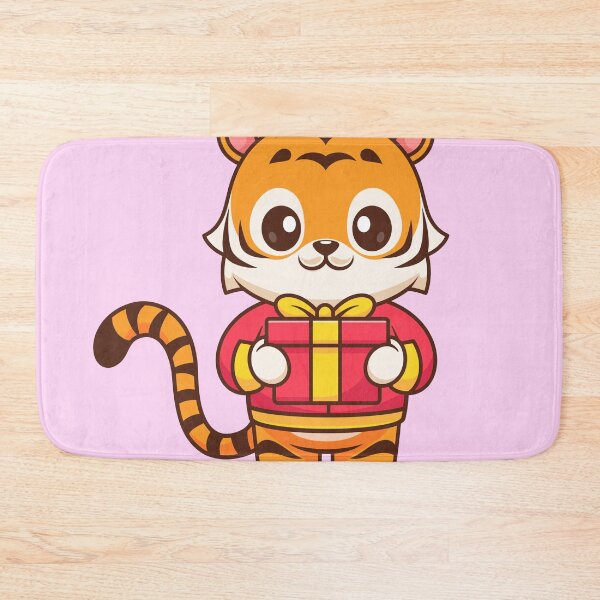 Item preview, Cute Chinese Tiger Holding Gift Box Cartoon Vector Icon Illustration designed and sold by hjian8219.