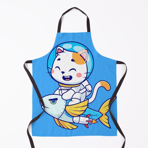 Item preview,  Cute Cat Astronaut Riding Fish Rocket Cartoon Vector Icon Illustration designed and sold by hjian8219.
