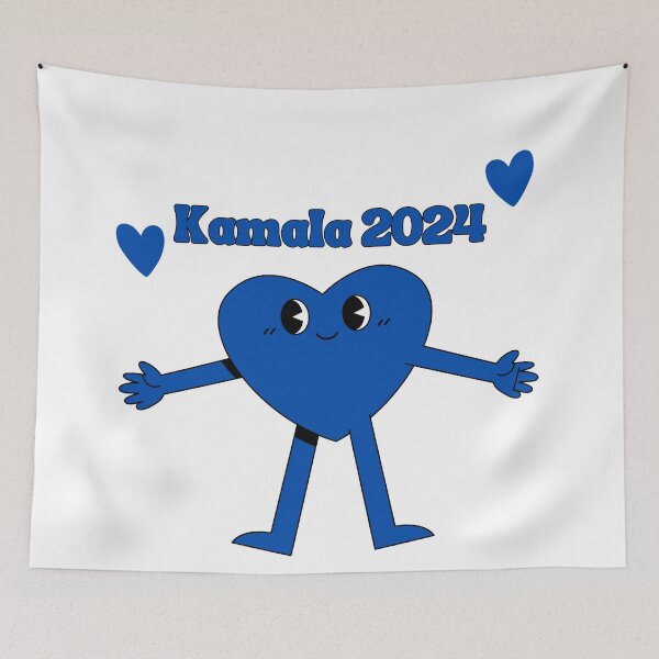Item preview, Kamala Harris 2024 Blue Dancing Cute Heart designed and sold by amyshira7.