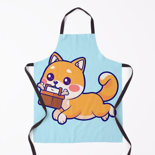 Item preview, Cute Shiba Inu Dog Bringing Bone with Basket Cartoon Vector Icon Illustration designed and sold by hjian8219.