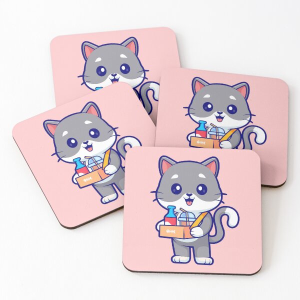Item preview, Cute Cat Bringing Milk Tea Boba Juice Cartoon Vector Icon Illustration designed and sold by hjian8219.