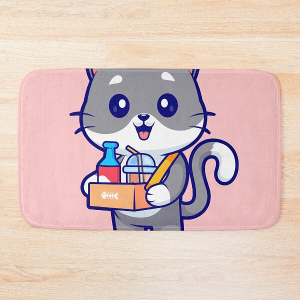 Item preview, Cute Cat Bringing Milk Tea Boba Juice Cartoon Vector Icon Illustration designed and sold by hjian8219.