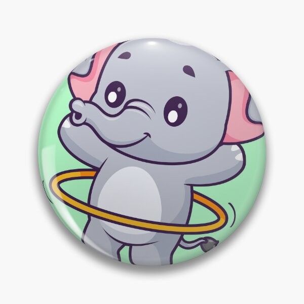 Item preview, Cute Elephant Playing Hula Hoop Cartoon Vector Icon Illustration designed and sold by hjian8219.