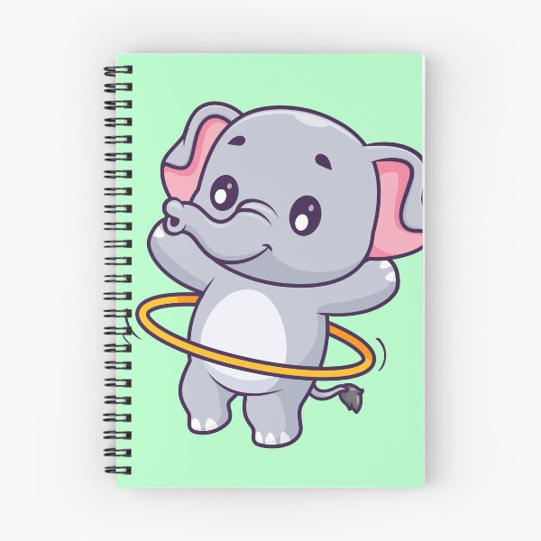 Item preview, Cute Elephant Playing Hula Hoop Cartoon Vector Icon Illustration designed and sold by hjian8219.