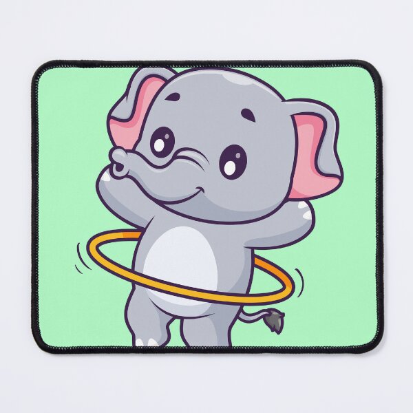 Item preview, Cute Elephant Playing Hula Hoop Cartoon Vector Icon Illustration designed and sold by hjian8219.