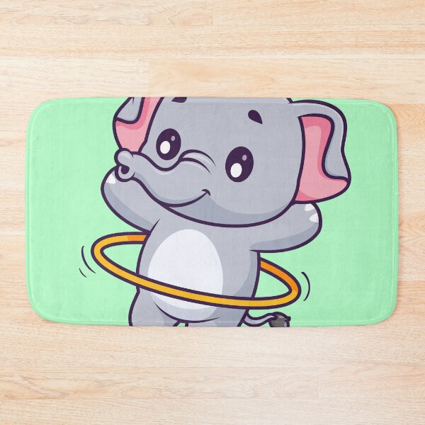 Item preview, Cute Elephant Playing Hula Hoop Cartoon Vector Icon Illustration designed and sold by hjian8219.