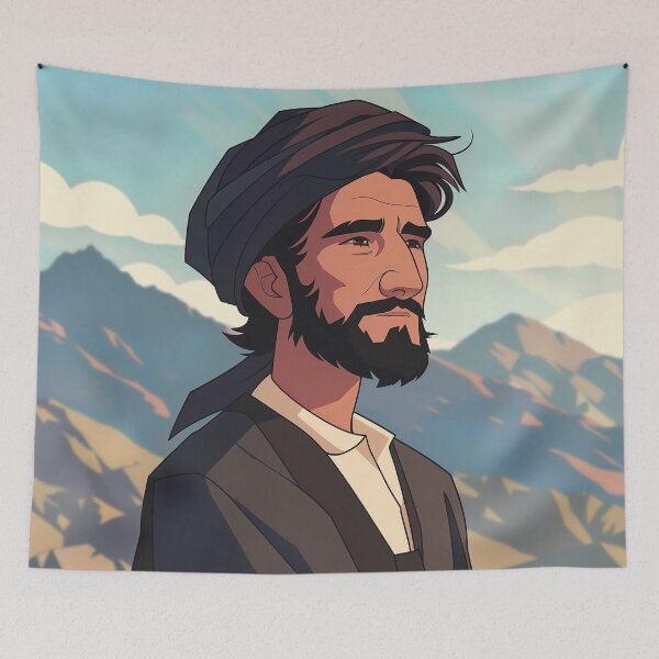 Item preview, Afghani man, portrait | Anime style designed and sold by ComicsFactory.