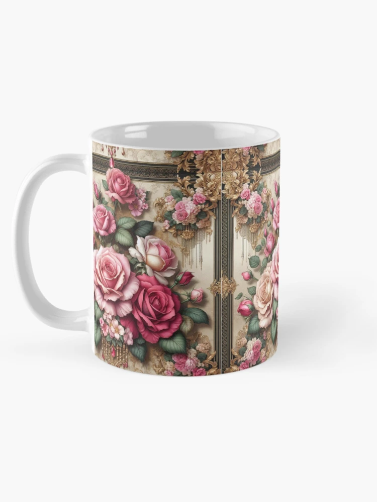 Thumbnail 5 of 6, Coffee Mug, Pink Roses & Rococo designed and sold by DesignsByPrnces.