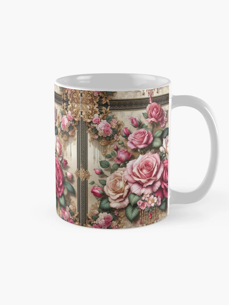 Thumbnail 3 of 6, Coffee Mug, Pink Roses & Rococo designed and sold by DesignsByPrnces.