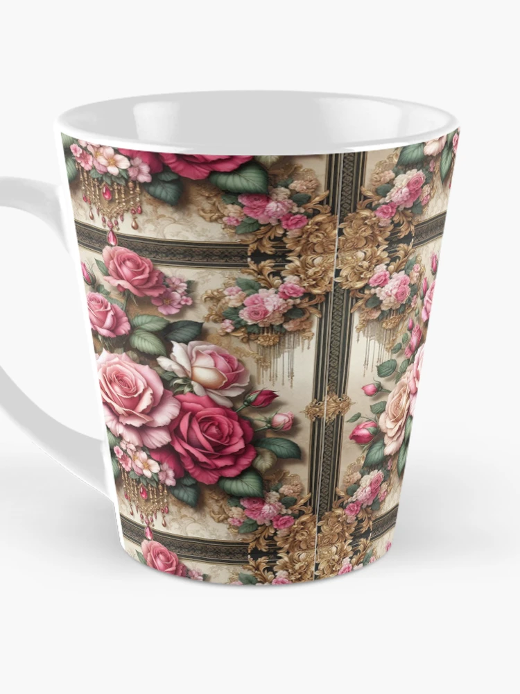 Thumbnail 3 of 4, Coffee Mug, Pink Roses & Rococo designed and sold by DesignsByPrnces.