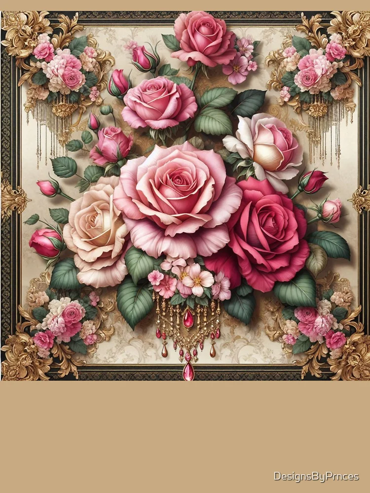 Thumbnail 6 of 6, Premium Oversized Hoodie, Pink Roses & Rococo designed and sold by DesignsByPrnces.