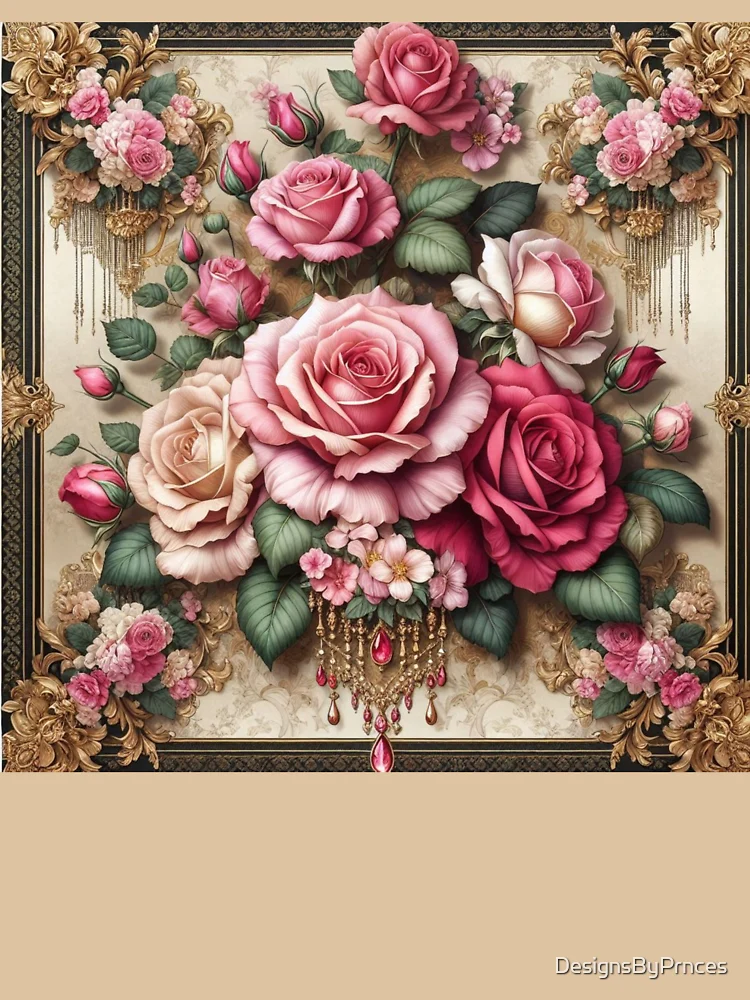 Thumbnail 6 of 6, Pullover Hoodie, Pink Roses & Rococo designed and sold by DesignsByPrnces.