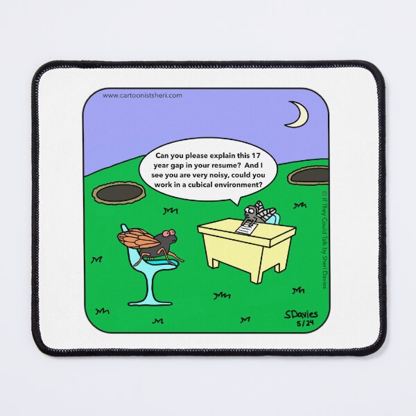 Item preview, Cicada Interview Cartoon designed and sold by CartoonistSheri.