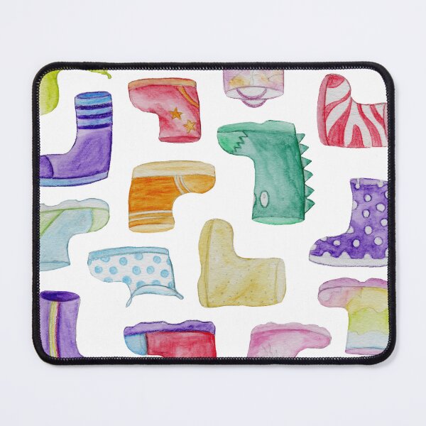 Item preview, waterolor art, bright colourful boots for rainy days. gumboot, wellys designed and sold by Creativbubble.