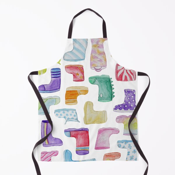 Item preview, waterolor art, bright colourful boots for rainy days. gumboot, wellys designed and sold by Creativbubble.